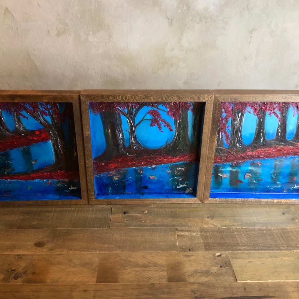 Original Mixed Media triple painting Original Art - Picture 4 of 6
